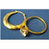 Image 2 : 14K Gold CZ Solitaire Ring & (1)14K Earring
