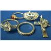 Image 1 : Lot-Sterling 3 Rings, Cross Pendant, 1 Earring 14g