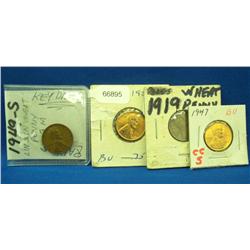 Lot-1919,1955-S BU,1947 BU,1949-S Key Date Pennies