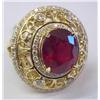 Image 2 : 14K Ruby and Diamond Ring 11.8 grams w/GLA 19K