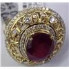 Image 5 : 14K Ruby and Diamond Ring 11.8 grams w/GLA 19K