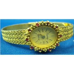 AAA Ruby & White Gemstone Topaz Brand Watch