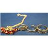 Image 1 : Sterling & Enameled Anklet & 3 Sterling Toe Rings