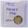Image 1 : 1905 Barber Dime Very Nice