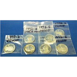 Lot-1959 Silver Quarter, 5 Proofs, 5 Mint Kennedy