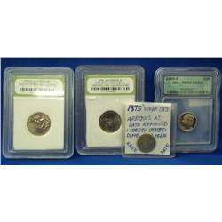 Lot- MS70 & GBU Nickels, PR70 Cameo Dime,1875 Dime