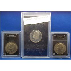 Lot-1971 Eisenhower Dollars1 Silver Proof 2 BU