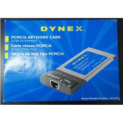 Dynex PCMCIA Network Card 32-Bit 10/100Mbps New