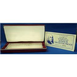 4oz of Pure Silver 2003 $100 Bill Bar in Case