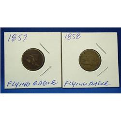 1857 & 1858 Flying Eagle Pennies