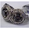 Image 3 : 14K 3 Black and 110 White Diamonds Ring w/ GLA 15K
