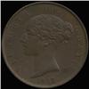 1853 British Victoria Halfpenny AU (COI-7266)