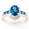 2.60Ct London Blue Topaz & Diamond Ring White 9K (JEW-9027X)