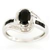 1.78Ct Black Sapphire & Diamond Ring White 9K (JEW-9099X)