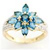 2.81ct London Blue Topaz/16 Diamond 9K Gold Ring (JEW-9034X)