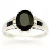 3.06Ct Black Sapphire Diamond White 9K Gold Ring (JEW-9013X)
