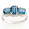 2.04Ct London Blue Topaz 24 Diamond White 9K Ring (JEW-9037X)