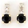 0.88Ct Black Sapphire & Diamond 9K Gold Earrings (JEW-9107X)