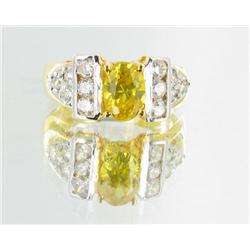 15ctw Lab Dia/Y. Sapphire 22k Gold Vermeil Ring (JEW-2389)