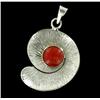 Sterling Red Coral Pendant (JEW-2020)