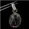 56ctw Rainbow Mystic Topaz Silver Pendant (JEW-2453)