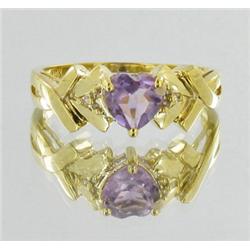 10.56ct 10Kt Yellow Gold Amethyst & Diamond Ring  (JEW-1700)