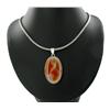 240ct Natrl Carnelian German Silver Pendant/Chain (JEW-2413)