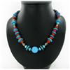 207ct Turquoise Red Coral & Nickel Bead Necklace (JEW-2170)