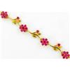 Image 2 : 56ctw Lab Ruby 22k Gold Vermeil Bracelet (JEW-2350)