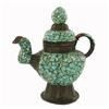 Image 1 : Tibet Vintage Turquoise Encrusted Teapot (ANT-997)