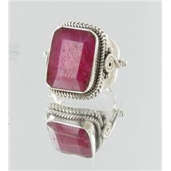 41ctw Faceted Ruby Silver Ring Appr Est $4k (JEW-2457)