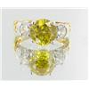 20ctw Lab Dia/Y. Sapphire 22k Gold Vermeil Ring (JEW-2379)