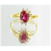 Image 1 : 11ctw Lab Dia/Ruby 22k Gold Vermeil Ring (JEW-2388)