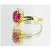 Image 2 : 11ctw Lab Dia/Ruby 22k Gold Vermeil Ring (JEW-2388)