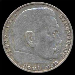 1937F Nazi Germany 2 Mark Silver Hi Grade (COI-8067)