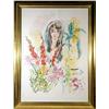 Image 1 : Wayne Ensrud, Lady in Flowers, Watercolor