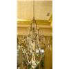 Image 1 : Large 18 Arm Bronze Crystal Chandelier Fluted Glass