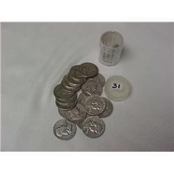Silver Roll (20) Franklin Half $