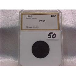 Half Cent 1806 small 6 stemless