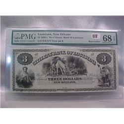 $3 Obsolete Currency 1860's LA