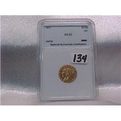 Gold $2.50 Indian 1911