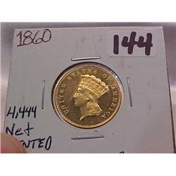 Gold $3 Princess 1860