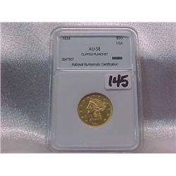 Gold $5 Half Eagle 1839