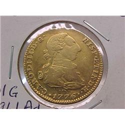 Gold 1776 Spanish 2 Escudo