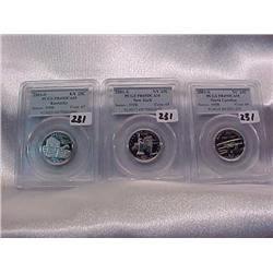 3 Statehood Quarters Proofs