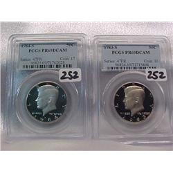 2 Kennedy Half $ Proof