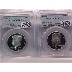 2 Kennedy Half $ Proof