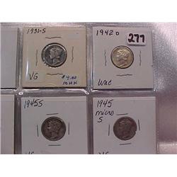8 Mercury Dimes