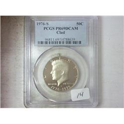 1976-S KENNEDY HALF DOLLAR PCGS PR69DCAM