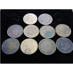 10 SCRUFFY INDIAN HEAD CENTS